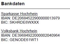 Bankdaten